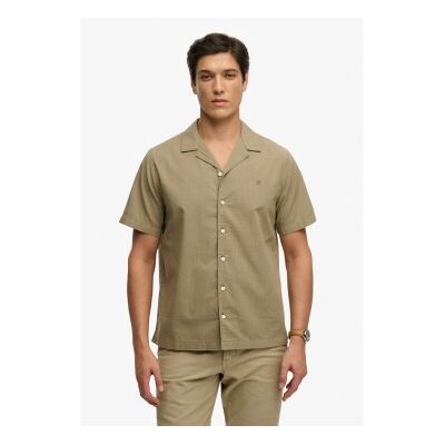 Superdry für Herren. M4011138A Cabana grünlich-braunes Hemd (L), Lässig, Baumwolle, Kurzarm Superdry für Herren. M4011138A Cabana grünlich-braunes Hemd (L), Lässig, Baumwolle, Kurzarm