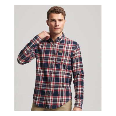 Superdry für Herren. M4010727A Holzfällerhemd aus Bio-Baumwolle in navy kariert (S), Lässig, Langarm, Nachhaltig, Marine Superdry für Herren. M4010727A Holzfällerhemd aus Bio-Baumwolle in navy kariert (S), Lässig, Langarm, Nachhaltig, Marine