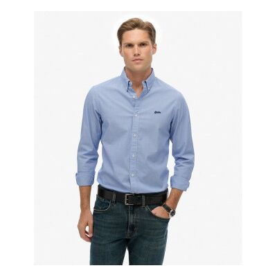 Superdry für Herren. M4011064A Essentials Tailored Lite Hemd blau (L), Lässig, Baumwolle, Langarm Superdry für Herren. M4011064A Essentials Tailored Lite Hemd blau (L), Lässig, Baumwolle, Langarm
