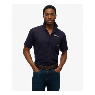 Superdry für Herren. M4011007A Resort Merchant Store navy Hemd (XL), Lässig, Leinen, Kurzarm, Marine Superdry für Herren. M4011007A Resort Merchant Store navy Hemd (XL), Lässig, Leinen, Kurzarm, Marine