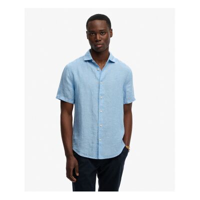 Superdry für Herren. M4011104A Hemd Riviera hellblau (L), Lässig, Leinen, Kurzarm Superdry für Herren. M4011104A Hemd Riviera hellblau (L), Lässig, Leinen, Kurzarm