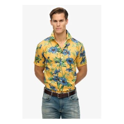 Superdry für Herren. M4010947A Hawaii-Hemd gelb (XXL), Lässig, Modal, Kurzarm Superdry für Herren. M4010947A Hawaii-Hemd gelb (XXL), Lässig, Modal, Kurzarm