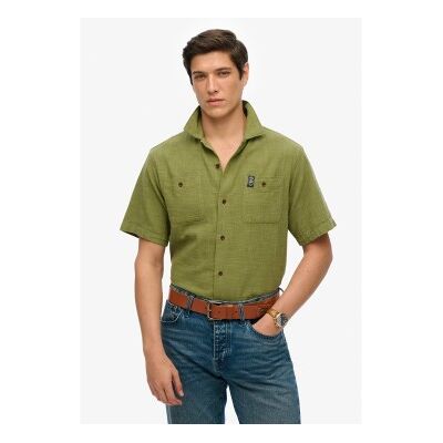 Superdry für Herren. M4010986A Texturiertes Kurzarmhemd Merchant Store grün (M), Lässig, Baumwolle Superdry für Herren. M4010986A Texturiertes Kurzarmhemd Merchant Store grün (M), Lässig, Baumwolle