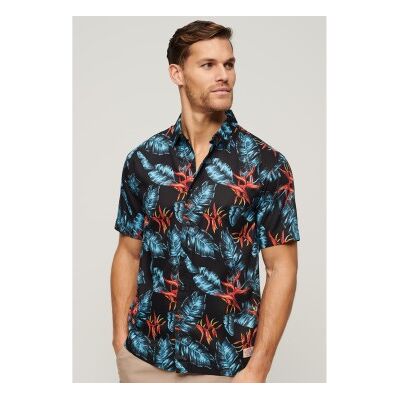Superdry für Herren. M4010353A Hawaii-Hemd navy (S), Lässig, Modal, Kurzarm, Marine Superdry für Herren. M4010353A Hawaii-Hemd navy (S), Lässig, Modal, Kurzarm, Marine