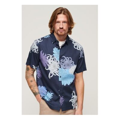 Superdry für Herren. M4010353A Hawaii-Hemd navy (L), Lässig, Modal, Kurzarm, Marine Superdry für Herren. M4010353A Hawaii-Hemd navy (L), Lässig, Modal, Kurzarm, Marine