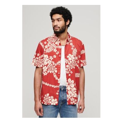 Superdry für Herren. M4010353A Hawaii-Hemd rot (L), Lässig, Baumwolle, Kurzarm Superdry für Herren. M4010353A Hawaii-Hemd rot (L), Lässig, Baumwolle, Kurzarm