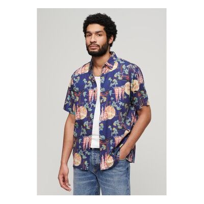 Superdry für Herren. M4010353A Hawaii-Hemd navy (XL), Lässig, Baumwolle, Kurzarm, Marine Superdry für Herren. M4010353A Hawaii-Hemd navy (XL), Lässig, Baumwolle, Kurzarm, Marine