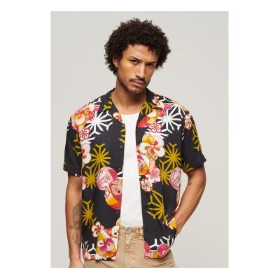 Superdry für Herren. M4010740A Hawaiian Resort Hemd schwarz (XXL), Lässig, Baumwolle, Kurzarm Superdry für Herren. M4010740A Hawaiian Resort Hemd schwarz (XXL), Lässig, Baumwolle, Kurzarm