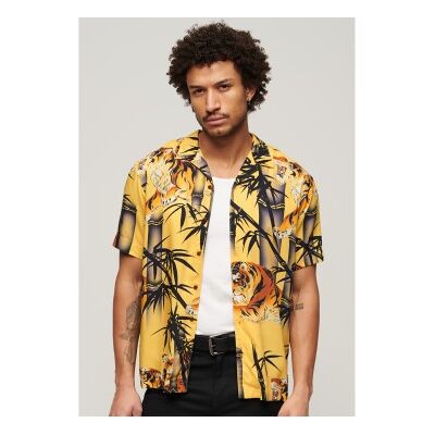 Superdry für Herren. M4010740A Hawaii-Resort-Hemd gelb (XL), Lässig, Baumwolle, Kurzarm Superdry für Herren. M4010740A Hawaii-Resort-Hemd gelb (XL), Lässig, Baumwolle, Kurzarm