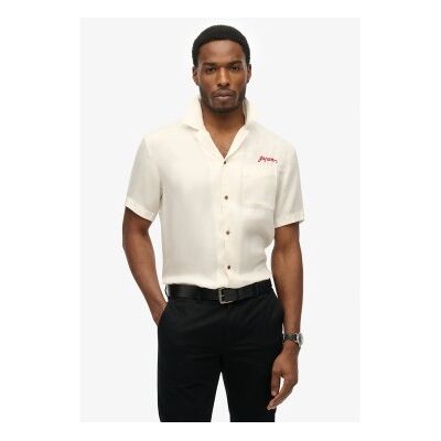 Superdry für Herren. M4010938A Merchant Suika Hemd off-white (L), Weiß, Lässig, Baumwolle, Kurzarm Superdry für Herren. M4010938A Merchant Suika Hemd off-white (L), Weiß, Lässig, Baumwolle, Kurzarm