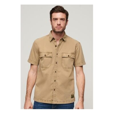 Superdry für Herren. M4010791A Braunes kurzärmeliges Militärhemd (M), Lässig, Baumwolle, Kurzarm Superdry für Herren. M4010791A Braunes kurzärmeliges Militärhemd (M), Lässig, Baumwolle, Kurzarm