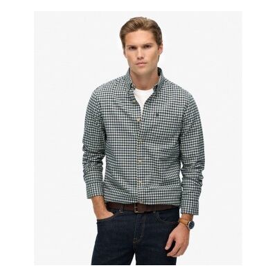 Superdry für Herren. M4011042A Premium Check Oxford Hemd grün (M), Lässig, Baumwolle, Langarm Superdry für Herren. M4011042A Premium Check Oxford Hemd grün (M), Lässig, Baumwolle, Langarm
