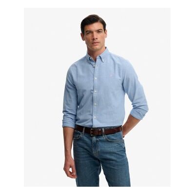 Superdry für Herren. M4011100A Preppy Oxford-Hemd blau (S), Lässig, Baumwolle, Langarm Superdry für Herren. M4011100A Preppy Oxford-Hemd blau (S), Lässig, Baumwolle, Langarm