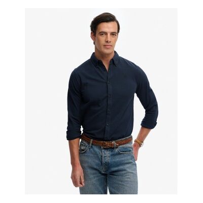 Superdry für Herren. M4011111A Vintage Destroy Navy Pique Hemd (L), Lässig, Baumwolle, Langarm, Marine Superdry für Herren. M4011111A Vintage Destroy Navy Pique Hemd (L), Lässig, Baumwolle, Langarm, Marine