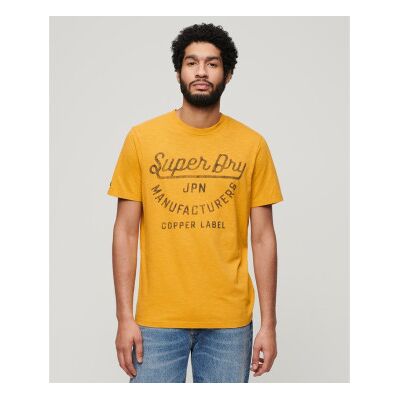 Superdry für Herren. M1011905A Kupferlabel-T-Shirt gelb (M), Lässig, Baumwolle, Kurzarm Superdry für Herren. M1011905A Kupferlabel-T-Shirt gelb (M), Lässig, Baumwolle, Kurzarm