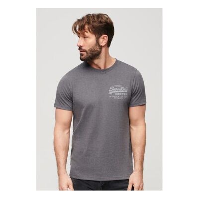 Superdry für Herren. M1011979A Vintage Heritage Logo-T-Shirt grau (XXL), Lässig, Baumwolle, Kurzarm Superdry für Herren. M1011979A Vintage Heritage Logo-T-Shirt grau (XXL), Lässig, Baumwolle, Kurzarm