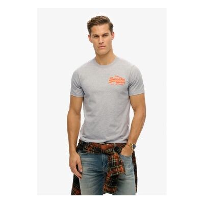 Superdry für Herren. M1012207A Graues Vintage-T-Shirt (S), Lässig, Baumwolle, Kurzarm Superdry für Herren. M1012207A Graues Vintage-T-Shirt (S), Lässig, Baumwolle, Kurzarm