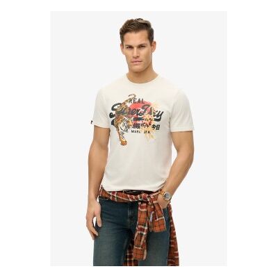 Superdry für Herren. M1012111A Vintage Tokyo T-shirt weiß (S), Lässig, Baumwolle, Kurzarm Superdry für Herren. M1012111A Vintage Tokyo T-shirt weiß (S), Lässig, Baumwolle, Kurzarm