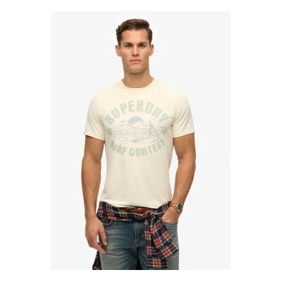 Superdry für Herren. M1012134A Lo-fi Outdoor-T-Shirt cremeweiß (L), Lässig, Baumwolle, Kurzarm Superdry für Herren. M1012134A Lo-fi Outdoor-T-Shirt cremeweiß (L), Lässig, Baumwolle, Kurzarm