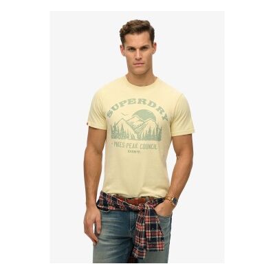 Superdry für Herren. M1012177A Lo-fi Outdoor-T-Shirt Mono gelb (XXL), Lässig, Baumwolle, Kurzarm Superdry für Herren. M1012177A Lo-fi Outdoor-T-Shirt Mono gelb (XXL), Lässig, Baumwolle, Kurzarm