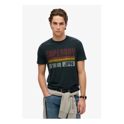 Superdry für Herren. M1012211A Japan navy T-shirt (S), Lässig, Baumwolle, Kurzarm, Marine Superdry für Herren. M1012211A Japan navy T-shirt (S), Lässig, Baumwolle, Kurzarm, Marine