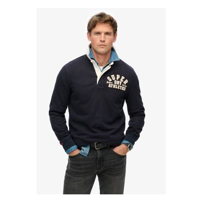 Superdry für Herren. M2014011A Vintage Athletic Poloshirt in Marineblau (XL), Lässig, Baumwolle, Langarm Superdry für Herren. M2014011A Vintage Athletic Poloshirt in Marineblau (XL), Lässig, Baumwolle, Langarm