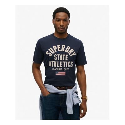 Superdry für Herren. M1012176A Athletic Essential navy T-Shirt (L), Lässig, Baumwolle, Kurzarm, Marine Superdry für Herren. M1012176A Athletic Essential navy T-Shirt (L), Lässig, Baumwolle, Kurzarm, Marine
