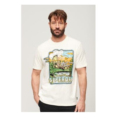 Superdry für Herren. M1011921A T-shirt Neon Travel weiß (L), Lässig, Baumwolle, Kurzarm Superdry für Herren. M1011921A T-shirt Neon Travel weiß (L), Lässig, Baumwolle, Kurzarm