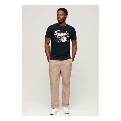 Superdry für Herren. M1011918A Retro Rocker Grafik-T-Shirt schwarz (S), Lässig, Baumwolle, Kurzarm Superdry für Herren. M1011918A Retro Rocker Grafik-T-Shirt schwarz (S), Lässig, Baumwolle, Kurzarm