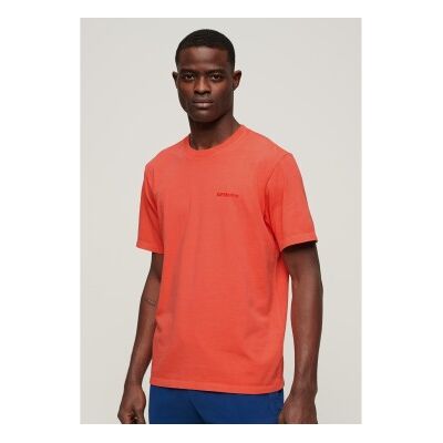 Superdry für Herren. M6010810A Lockeres T-Shirt mit rot überfärbtem Logo (M), Lässig, Baumwolle, Kurzarm Superdry für Herren. M6010810A Lockeres T-Shirt mit rot überfärbtem Logo (M), Lässig, Baumwolle, Kurzarm