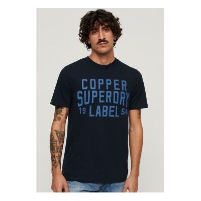 Superdry für Herren. M1011900A Workwear-T-Shirt aus der Serie Copper Label navy (M), Lässig, Baumwolle, Kurzarm, Marine Superdry für Herren. M1011900A Workwear-T-Shirt aus der Serie Copper Label navy (M), Lässig, Baumwolle, Kurzarm, Marine