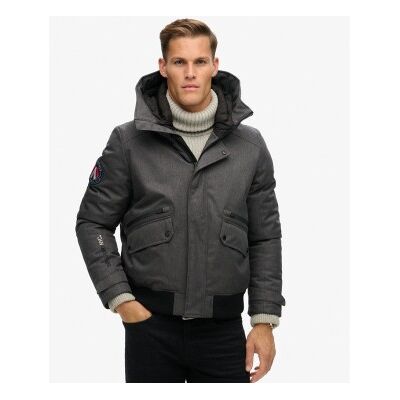 Superdry für Herren. M5012048A Graue, wattierte City-Tweed-Bomberjacke (L), Lässig, Stoff Superdry für Herren. M5012048A Graue, wattierte City-Tweed-Bomberjacke (L), Lässig, Stoff