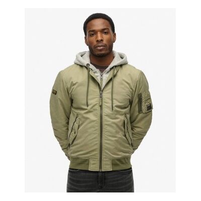 Superdry für Herren. M5012080A Bomberjacke Military MA1 grün (S), Lässig, Nylon Superdry für Herren. M5012080A Bomberjacke Military MA1 grün (S), Lässig, Nylon