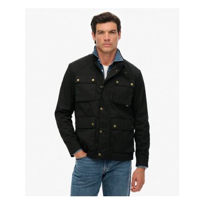 Superdry für Herren. M5012190A Merchant Wax Racer Jacket schwarz (M), Lässig, Baumwolle Superdry für Herren. M5012190A Merchant Wax Racer Jacket schwarz (M), Lässig, Baumwolle