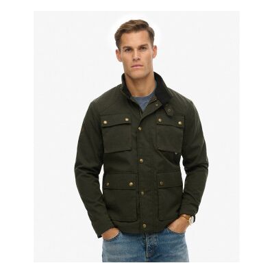Superdry für Herren. M5012190A Merchant Wax Racer Jacket grün (L), Lässig, Baumwolle Superdry für Herren. M5012190A Merchant Wax Racer Jacket grün (L), Lässig, Baumwolle