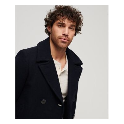 Superdry für Herren. M5011678A Merchant Store marineblaue Strickjacke aus Wolle (L), Lässig, Polyester Superdry für Herren. M5011678A Merchant Store marineblaue Strickjacke aus Wolle (L), Lässig, Polyester
