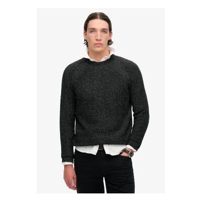 Superdry für Herren. M6110634A Dicker schwarzer Raglan-Pullover (S), Lässig, Polyester Superdry für Herren. M6110634A Dicker schwarzer Raglan-Pullover (S), Lässig, Polyester