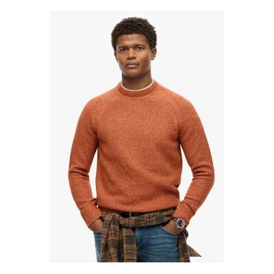 Superdry für Herren. M6110634A Dicker orangefarbener Raglan-Pullover (M), Lässig, Polyester Superdry für Herren. M6110634A Dicker orangefarbener Raglan-Pullover (M), Lässig, Polyester
