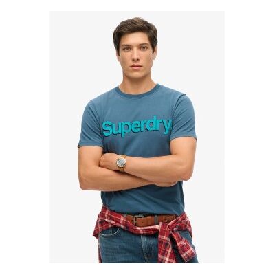 Superdry für Herren. M1012197A Classic Core Logo Shadow T-shirt blau (XXL), Lässig, Baumwolle, Kurzarm Superdry für Herren. M1012197A Classic Core Logo Shadow T-shirt blau (XXL), Lässig, Baumwolle, Kurzarm