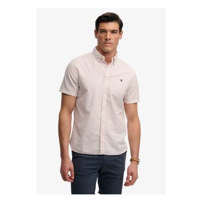 Superdry für Herren. M4011102A Klassisches Seersuckerhemd rosa (M), Lässig, Baumwolle, Kurzarm Superdry für Herren. M4011102A Klassisches Seersuckerhemd rosa (M), Lässig, Baumwolle, Kurzarm