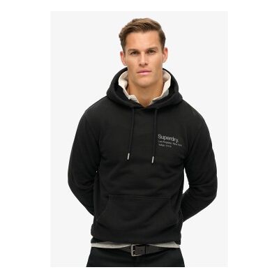 Superdry für Herren. M2013723A Lockeres Kapuzensweatshirt mit Core City Logo schwarz (S), Lässig, Baumwolle Superdry für Herren. M2013723A Lockeres Kapuzensweatshirt mit Core City Logo schwarz (S), Lässig, Baumwolle