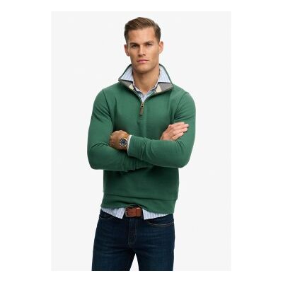 Superdry für Herren. M2014535A Essential Pique Sweatshirt mit halbem Reißverschluss grün (M), Lässig, Baumwolle Superdry für Herren. M2014535A Essential Pique Sweatshirt mit halbem Reißverschluss grün (M), Lässig, Baumwolle