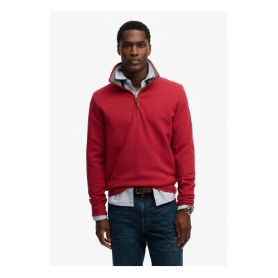 Superdry für Herren. M2014535A Essential Pique Sweatshirt mit halbem Reißverschluss rot (M), Lässig, Baumwolle Superdry für Herren. M2014535A Essential Pique Sweatshirt mit halbem Reißverschluss rot (M), Lässig, Baumwolle