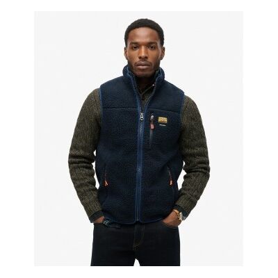 Superdry für Herren. M5012159A Outdoor Fleeceweste marineblau (L), Lässig, Polyester Superdry für Herren. M5012159A Outdoor Fleeceweste marineblau (L), Lässig, Polyester