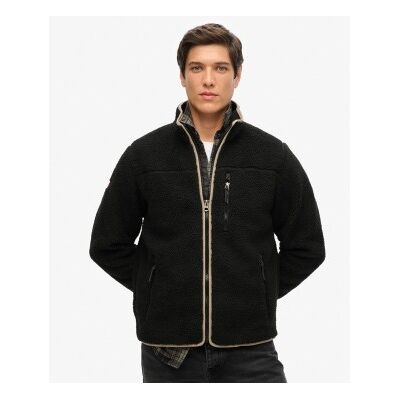 Superdry für Herren. M2014140A Outdoor Full Fleecejacke, schwarz (S), Lässig, Polyester Superdry für Herren. M2014140A Outdoor Full Fleecejacke, schwarz (S), Lässig, Polyester