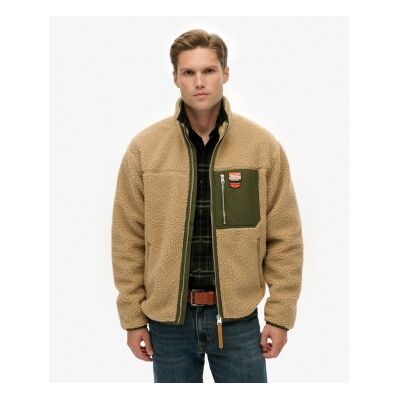 Superdry für Herren. M2014141A Vintage Retro Full Fleecejacke, braun (XXL), Lässig, Polyester Superdry für Herren. M2014141A Vintage Retro Full Fleecejacke, braun (XXL), Lässig, Polyester