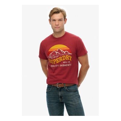Superdry für Herren. M1012240A Great Outdoors Entspanntes T-shirt rot (L), Lässig, Baumwolle, Kurzarm Superdry für Herren. M1012240A Great Outdoors Entspanntes T-shirt rot (L), Lässig, Baumwolle, Kurzarm