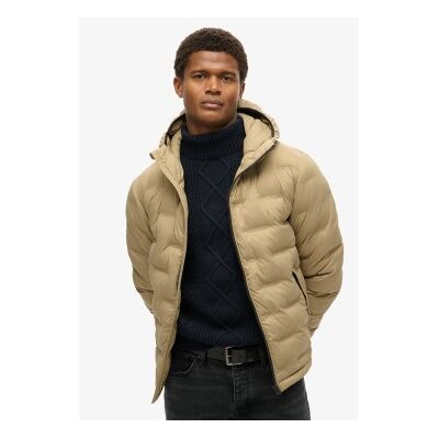 Superdry für Herren. M5012045A Beigefarbener Steppmantel mit Kapuze (XL), Lässig, Recyceltes Polyester, Nachhaltig Superdry für Herren. M5012045A Beigefarbener Steppmantel mit Kapuze (XL), Lässig, Recyceltes Polyester, Nachhaltig