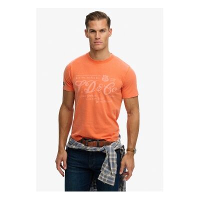 Superdry für Herren. M1012352A Industriearbeiter Entspanntes T-shirt orange (M), Lässig, Baumwolle, Kurzarm Superdry für Herren. M1012352A Industriearbeiter Entspanntes T-shirt orange (M), Lässig, Baumwolle, Kurzarm