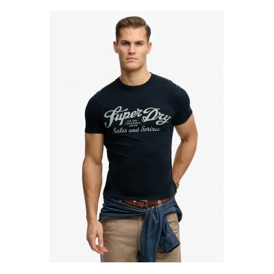 Superdry für Herren. M1012352A Industriearbeiter Entspanntes T-Shirt navy (M), Lässig, Baumwolle, Kurzarm, Marine Superdry für Herren. M1012352A Industriearbeiter Entspanntes T-Shirt navy (M), Lässig, Baumwolle, Kurzarm, Marine